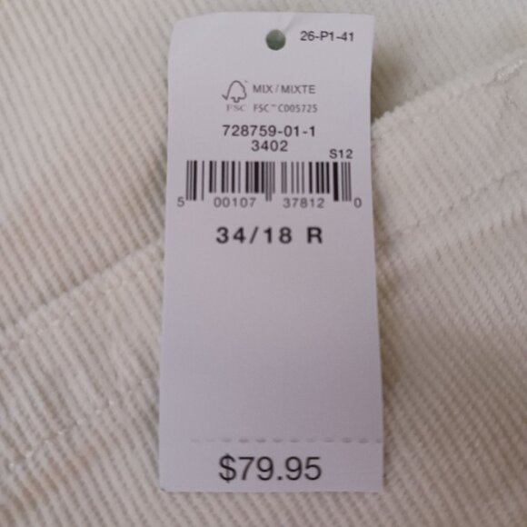 NEW GAP High Rise Corduroy‎ '70s Flare Pants in Ivory Beige, Size 18 - Picture 12 of 12